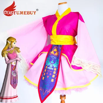 Платье-кимоно принцессы Зельды, Дыхание дикой природы, косплей-костюм Зельды, женское платье в стиле Лолиты для девочек, наряды на Хэллоуин
