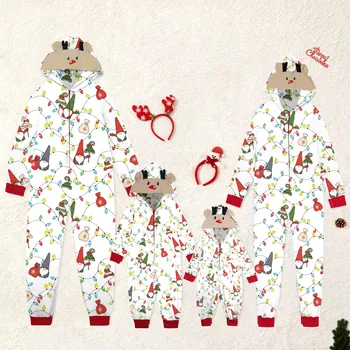 Подходящие для семьи Рождественские сиамские пижамы для семьи и шелковые пижамы для домашних животных для семьи