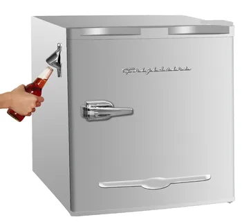 Ретро-Мини-холодильник Frigidaire объемом 1,6 Кубических Фута с Боковой Открывалкой для бутылок Компактный/ Портативный Холодильник Moonbeam