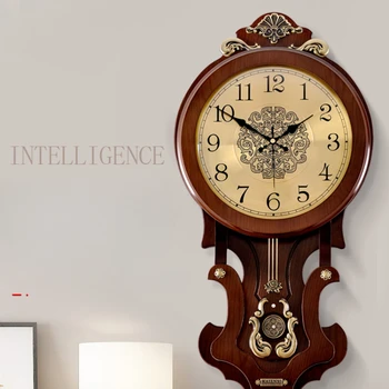 Роскошные Деревянные настенные часы Nordic Vintage Оригинальные Эстетичные настенные часы В гостиной, Большие Креативные Простые настенные часы Horloge Murale Для домашнего декора