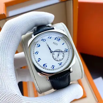 Роскошные мужские механические часы с автоматическим управлением - квадратный корпус, уникальный наклонный циферблат, прозрачная задняя крышка, высококачественные часы, идеальный подарок