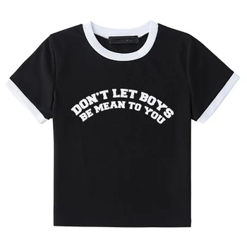 Рубашка Y2k С буквенным принтом, Топ в стиле Эмо-Панк, Гранж, Укороченный топ в стиле Ретро, Готика, Женская Обтягивающая Летняя Детская футболка