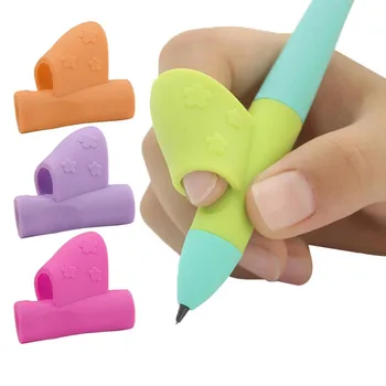Ручка для карандашей 1/3шт Правой рукой Помогает детям научиться держать ручку и писать Коррекция осанки Magic Fits Pencil Мягкий случайный цвет