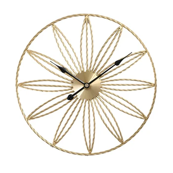 Скандинавские большие настенные часы Золотые Бесшумные часы Роскошные Металлические настенные часы Креативное украшение для дома и гостиной Современный Zegar Scienny