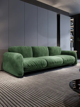 Скандинавский современный тканевый диван большого размера в итальянском минималистичном стиле, мебель для гостиной на вилле, простой и роскошный прямой диван