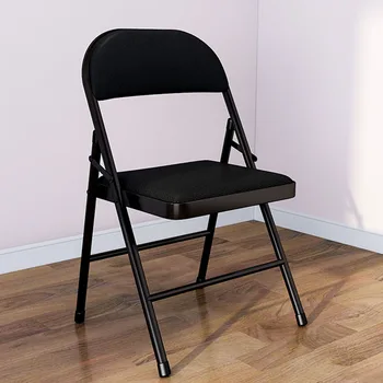 Складной стул Со спинкой для кухонного обеденного стула, Простая домашняя кожаная подушка для сидения для конференций, мягкая и удобная HY