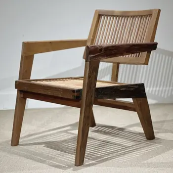Старое дерево ручной работы, переработанное кресло ESG, кресло для гостиной, диван Easy Wabi Sabi MCM, мебель из массива