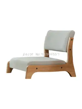 Стул с эркером, короткий домашний стул для взрослых из массива дерева, напольное покрытие в японском стиле, мягкая спинка, одинарное маленькое сиденье татами