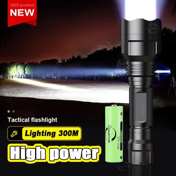 Супер Мощный светодиодный фонарик сильной мощности, 5 режимов, портативный прожектор, тактический фонарь, водонепроницаемый фонарь для кемпинга