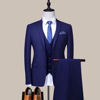 Сшитое на заказ свадебное платье жениха, блейзер, костюмы, брюки, деловые классические брюки высокого класса SA08-38999