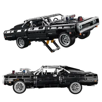 Технический Автомобиль Серии Doms Dodged Charger 42111 Модель Строительных Блоков Super Car MOC Led Light Kit Кирпичи Игрушки Для мальчиков И Детей
