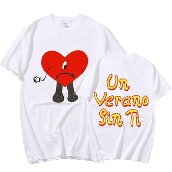 Футболка Bad Bunny UN VERANO SIN TI Graphics, унисекс, футболки в стиле хип-хоп, музыкальный альбом, футболки с двусторонним принтом и коротким рукавом
