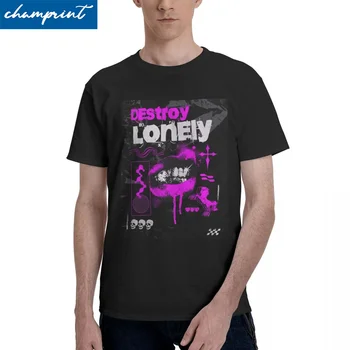 Футболка Destroy Lonely для мужчин и женщин, забавные футболки из 100% хлопка с круглым вырезом, футболка с коротким рукавом, топы больших размеров