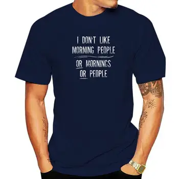 Футболка I Dont Like Morning People - Интровертная Забавная Футболка Camisas Для Мужчин, Распространенные Футболки На Заказ, Хлопковая Футболка Для Мужчин, Дизайн