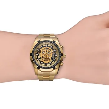 Часы с полым циферблатом, роскошный дизайн, деловая мода, мужские механические часы, Классические модные кварцевые наручные часы Reloj Hombre