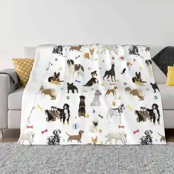 Четыре сезона Удобного теплого мягкого одеяла с различными рисунками собак Оптимизм Оптимистичные мультяшные собаки Бернский зенненхунд