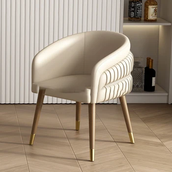 Эргономичный Обеденный стул с индивидуальным подлокотником, письменный стол из скандинавского дерева, Роскошный Дизайнерский стул для отдыха, Кухонная мебель Sedie Cucina YX50D